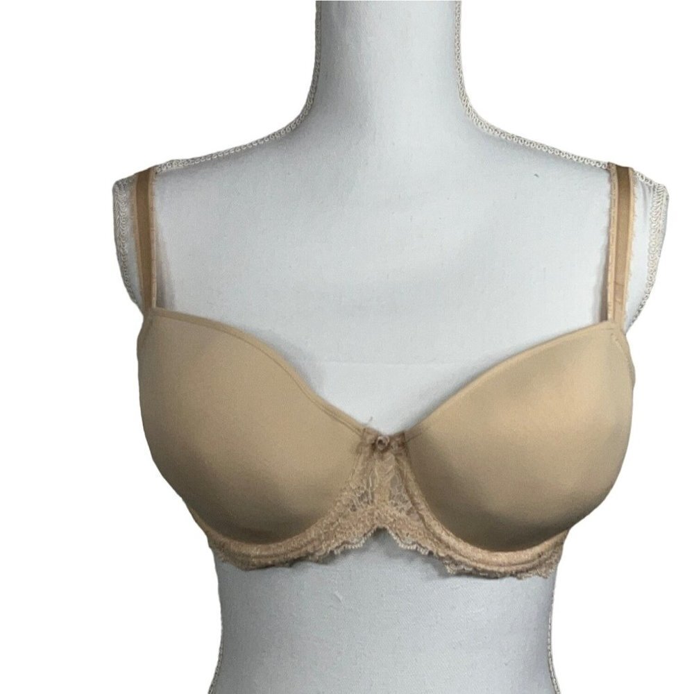 WACOAL Seduction Demi Contour Bra Nude 36D #853155 EUC